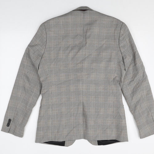 NEXT Mens Green Plaid Polyester Jacket Suit Jacket Size 40 Regular