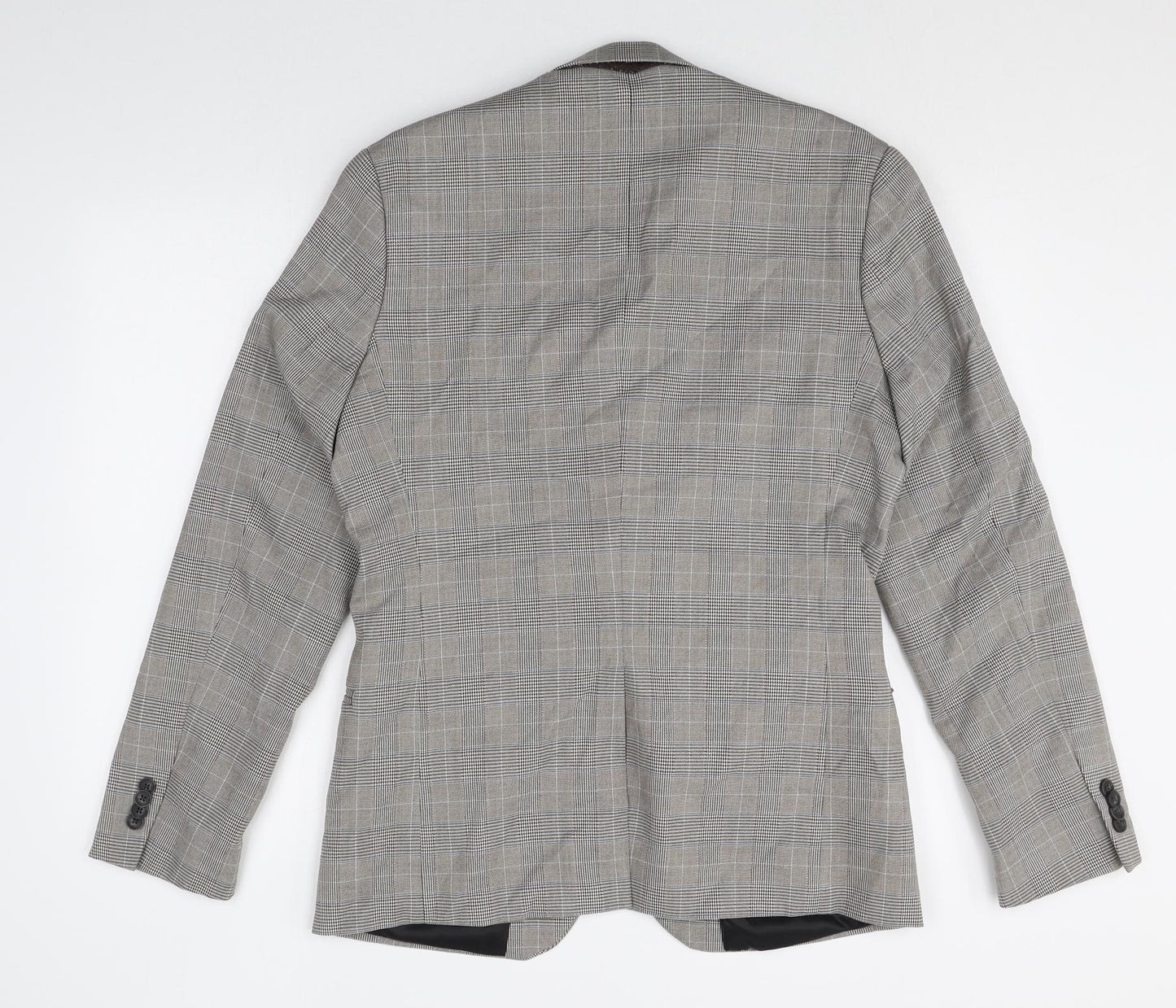 NEXT Mens Green Plaid Polyester Jacket Suit Jacket Size 40 Regular