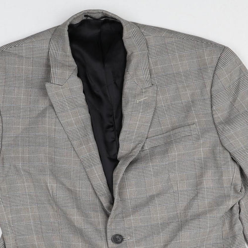 NEXT Mens Green Plaid Polyester Jacket Suit Jacket Size 40 Regular