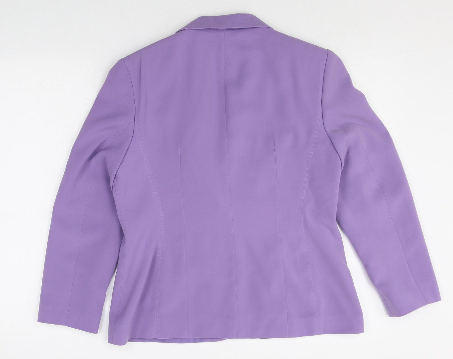 Anne Brooks Womens Purple Polyester Jacket Blazer Size 14