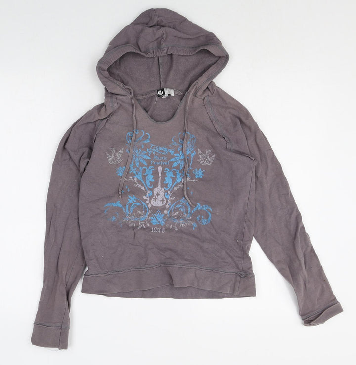 Active Womens Grey 100% Cotton Pullover Hoodie Size 8 Pullover