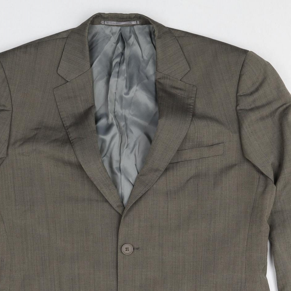 French Connection Mens Green Wool Jacket Suit Jacket Size 38 Regular