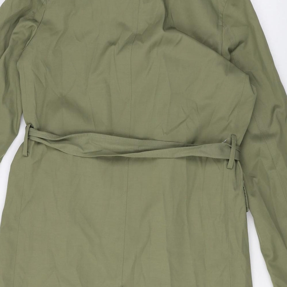 Marks and Spencer Womens Green Trench Coat Coat Size 12 Button