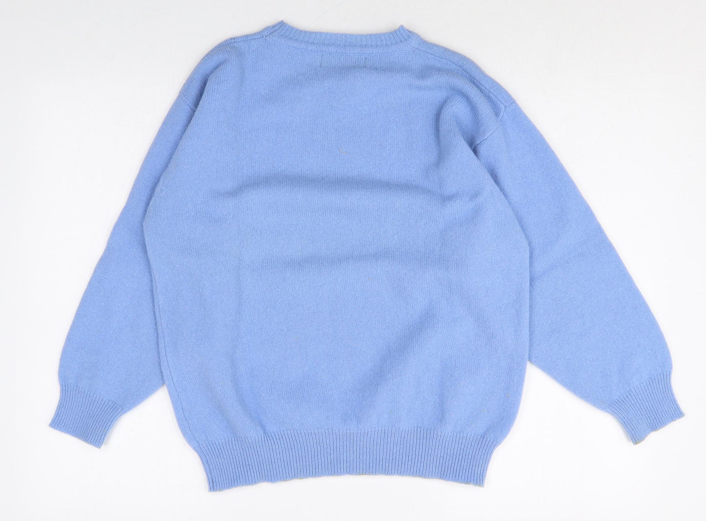COMPLIMENTS Womens Blue Round Neck Wool Pullover Jumper Size M