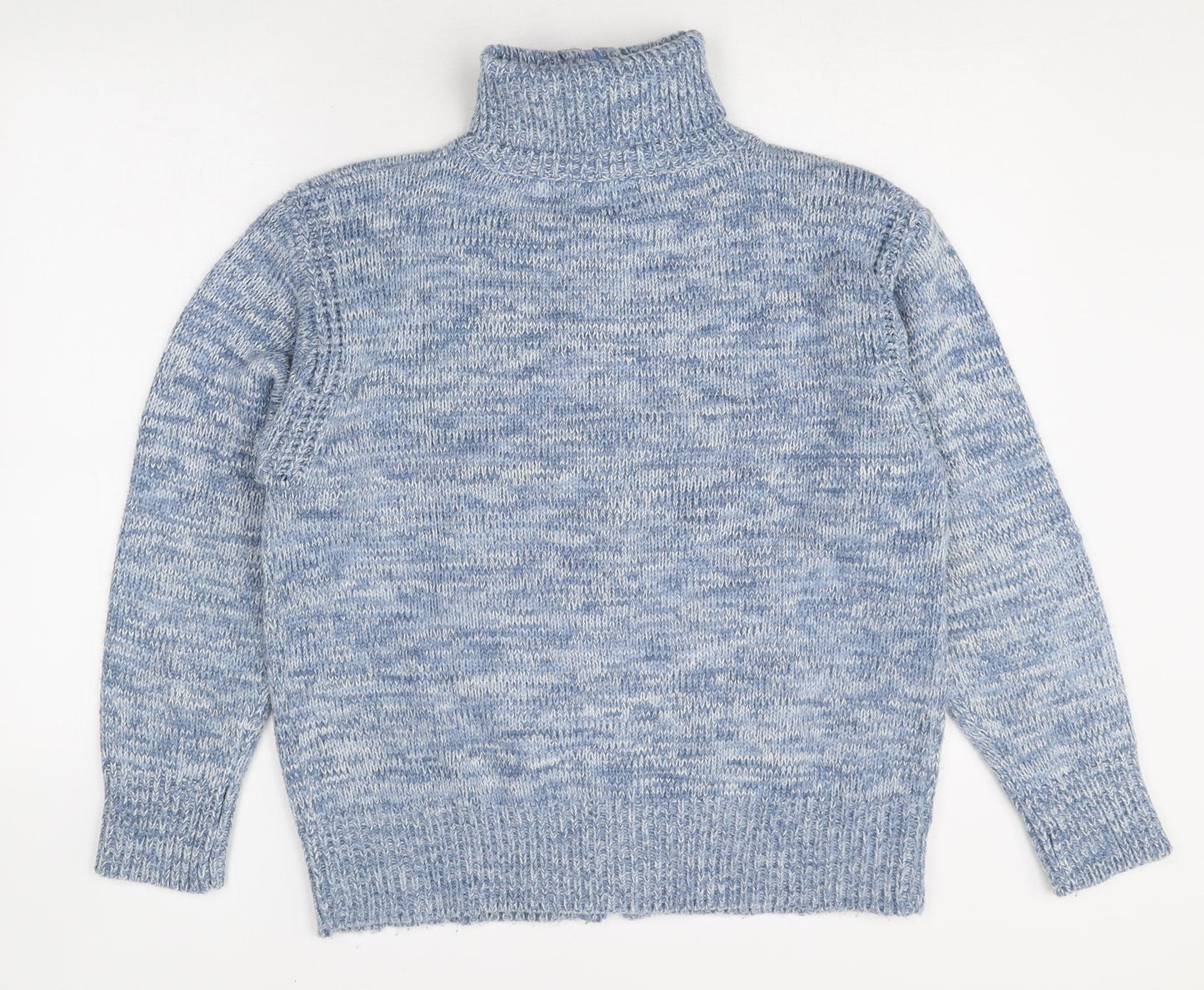 Bonmarché Womens Grey Roll Neck Acrylic Full Zip Jumper Size L