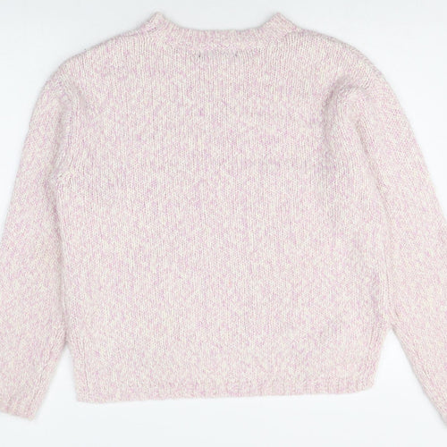 Marks and Spencer Womens Pink Round Neck Polyester Pullover Jumper Size M