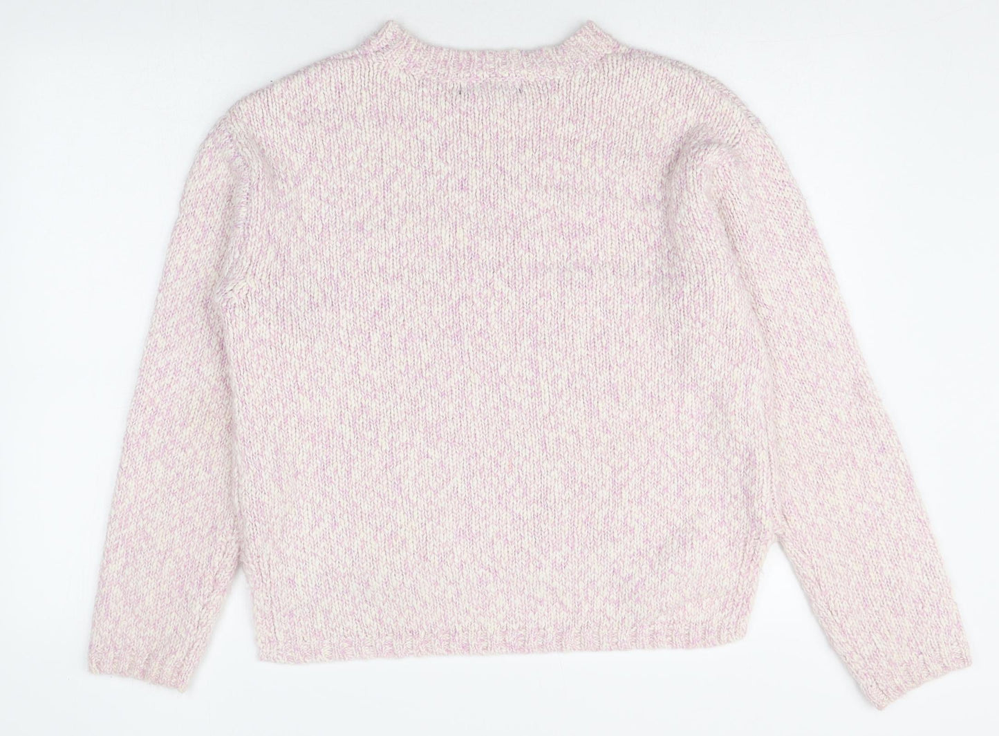 Marks and Spencer Womens Pink Round Neck Polyester Pullover Jumper Size M