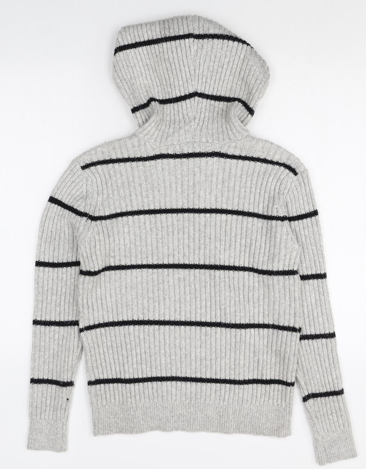 Marks and Spencer Womens Multicoloured Striped Acetate Pullover Hoodie Size S Pullover