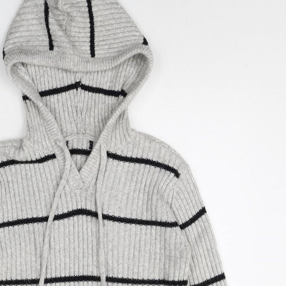 Marks and Spencer Womens Multicoloured Striped Acetate Pullover Hoodie Size S Pullover