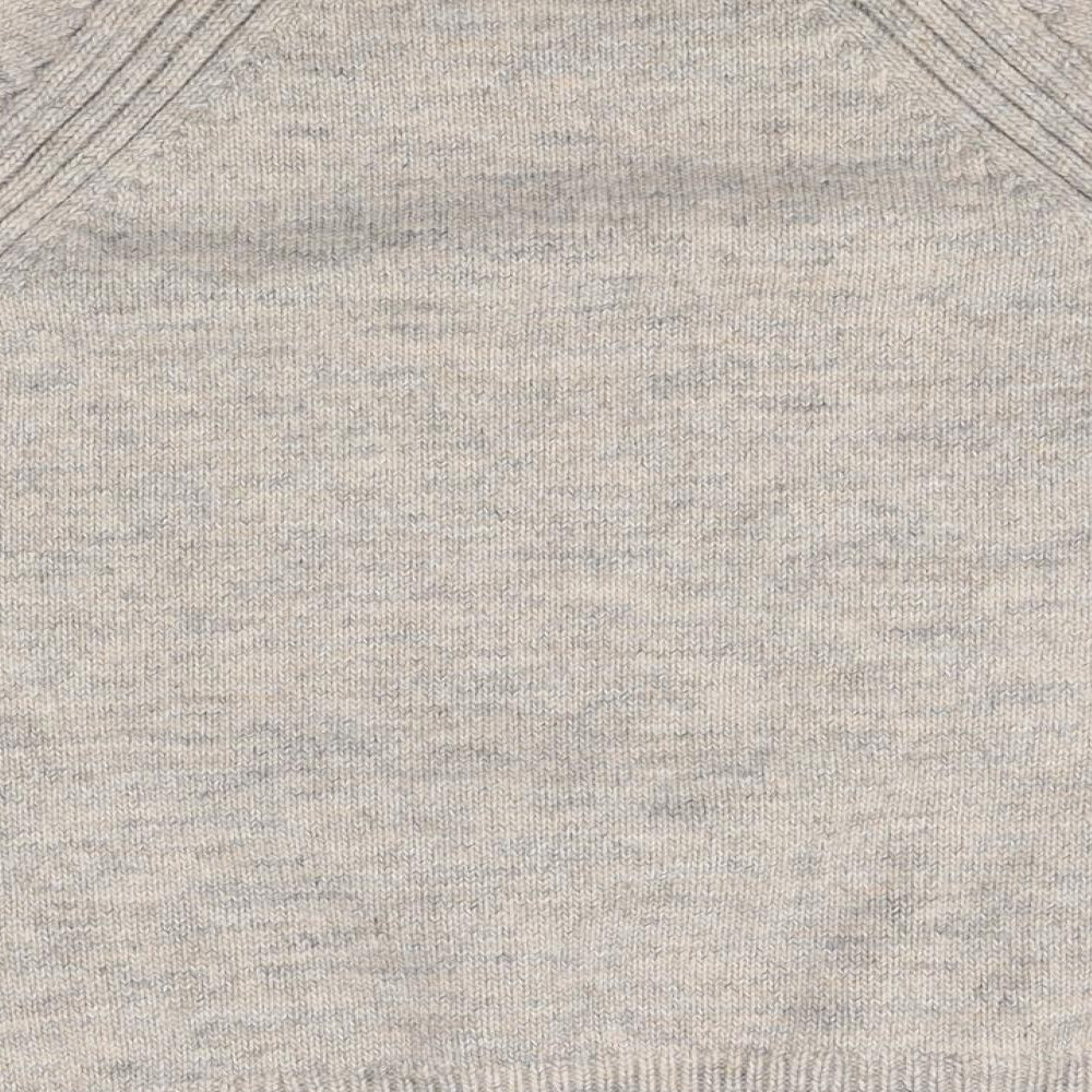 Marks and Spencer Womens Beige Mock Neck Acrylic Pullover Jumper Size S