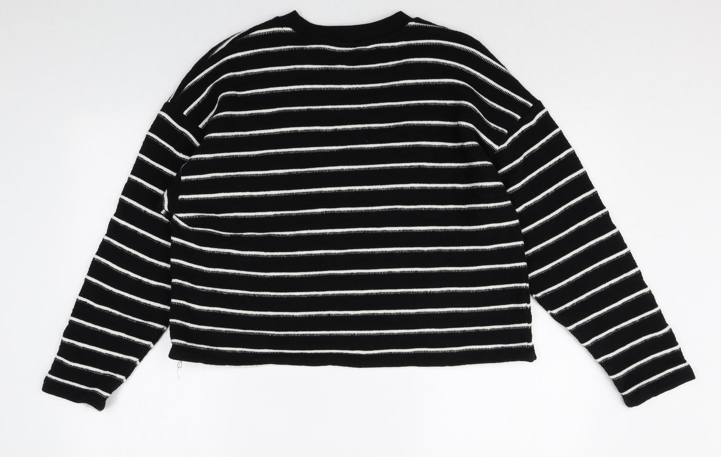 Marks and Spencer Womens Multicoloured Round Neck Striped Cotton Pullover Jumper Size 14