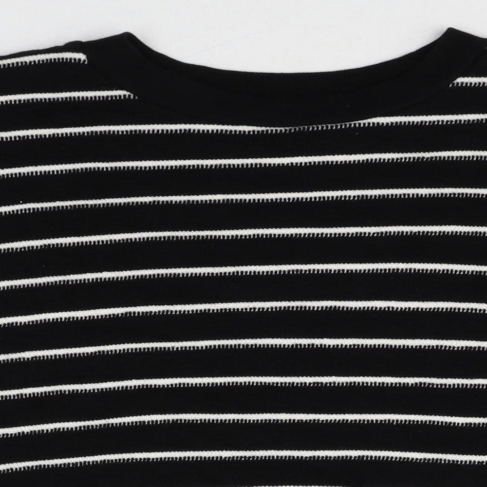 Marks and Spencer Womens Multicoloured Round Neck Striped Cotton Pullover Jumper Size 14