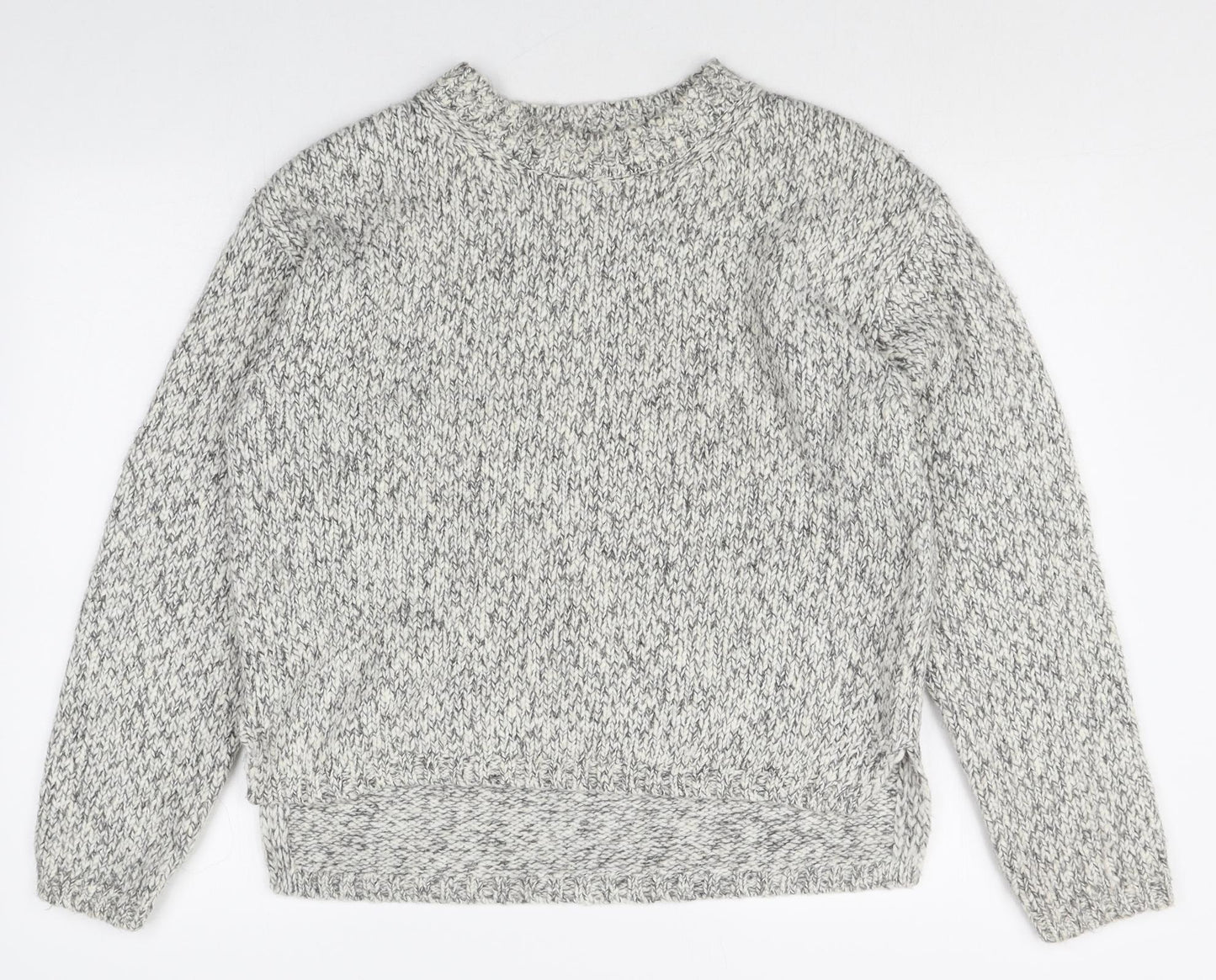 Marks and Spencer Womens Grey Round Neck Polyester Pullover Jumper Size M