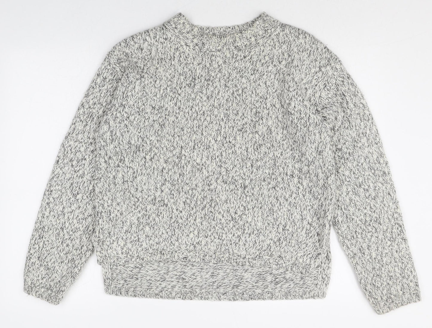 Marks and Spencer Womens Grey Round Neck Polyester Pullover Jumper Size M