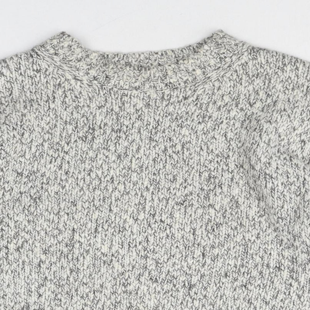 Marks and Spencer Womens Grey Round Neck Polyester Pullover Jumper Size M