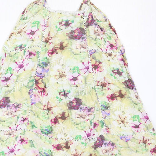 NEXT Womens Multicoloured Floral Viscose Tank Dress Size 12 Round Neck Pullover