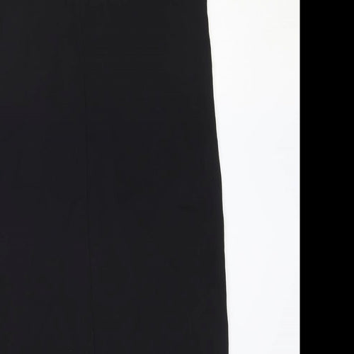 Topshop Womens Black Polyester Tank Dress Size 6 V-Neck Pullover