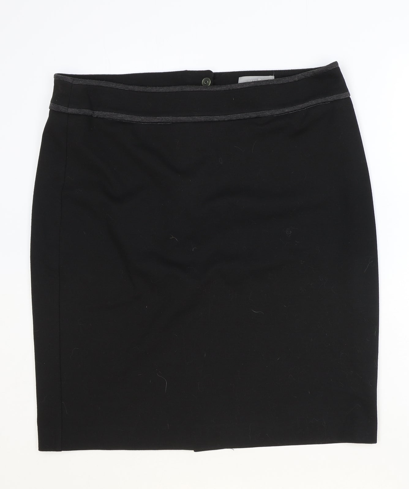 Wallis Womens Black Polyester Straight & Pencil Skirt Size 16 Zip