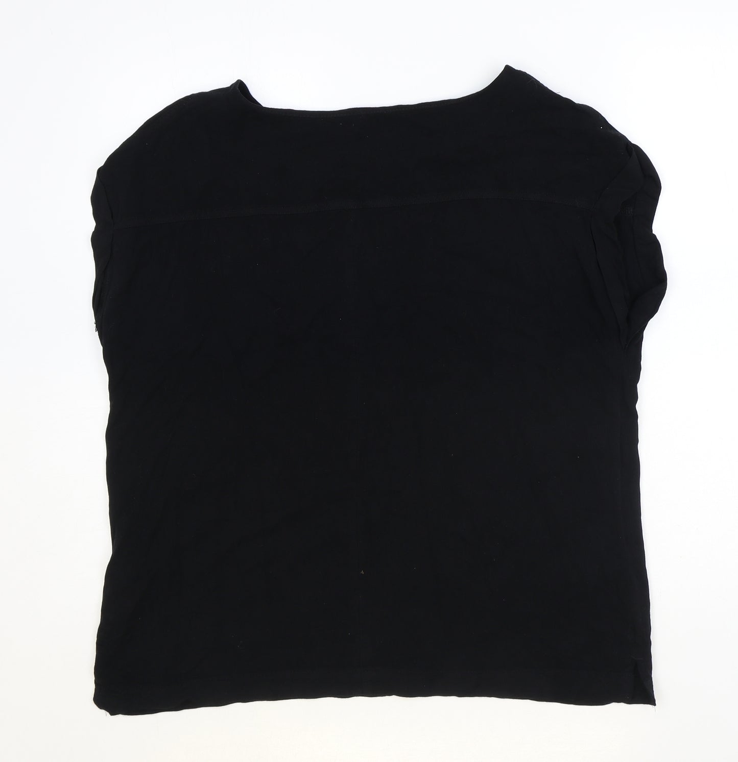 NEXT Womens Black Viscose Basic Blouse Size 16 Boat Neck