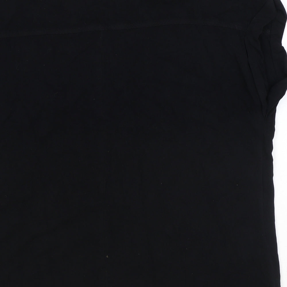 NEXT Womens Black Viscose Basic Blouse Size 16 Boat Neck