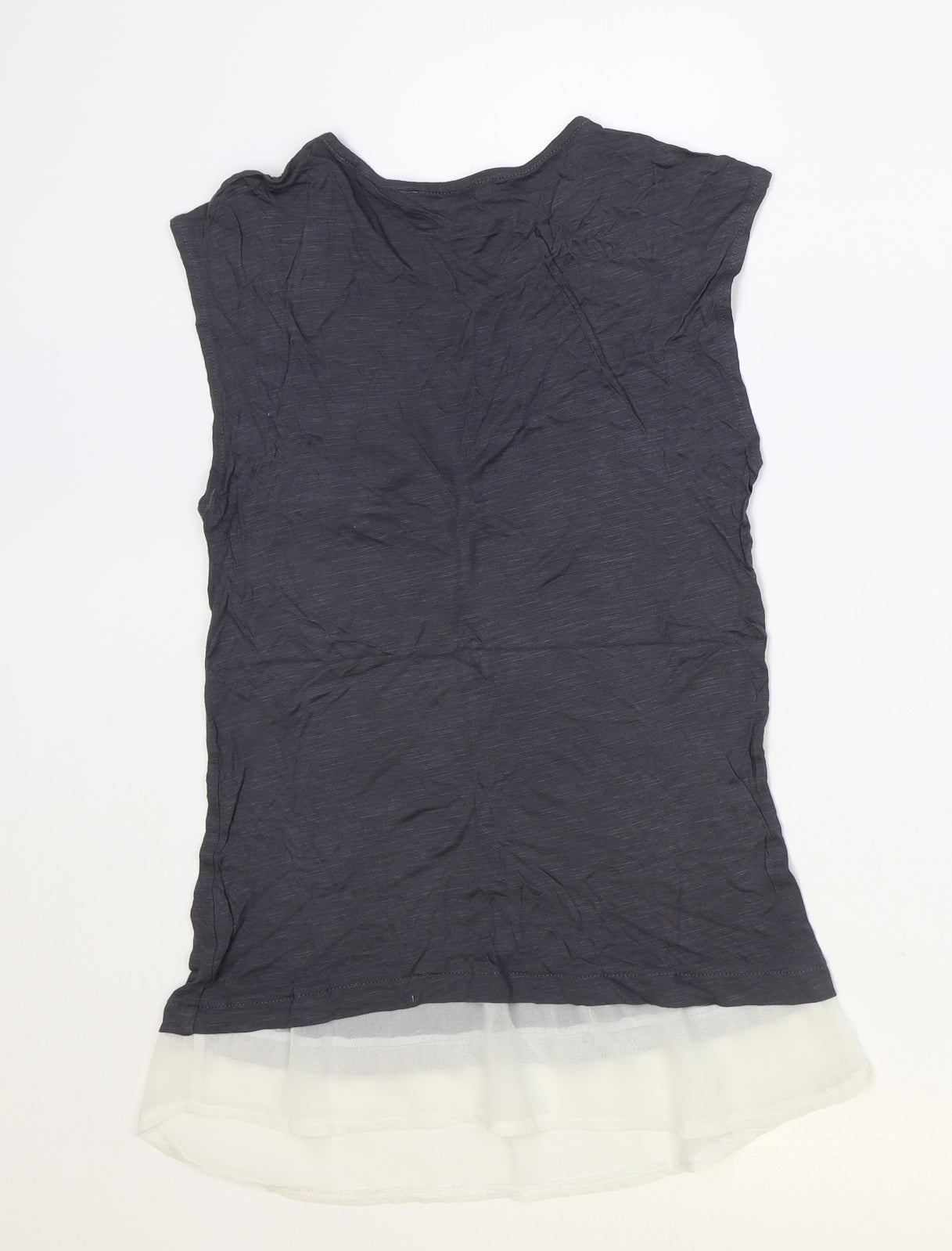 Atmosphere Womens Grey Polyester Basic Tank Size 8 Scoop Neck - Chiffon Hem