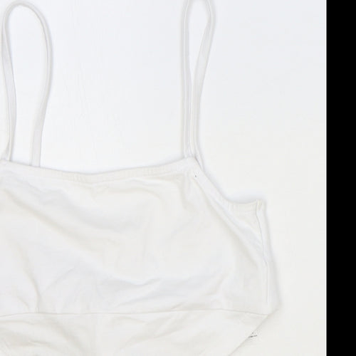 ASOS Womens Ivory Cotton Cropped Tank Size 8 Square Neck