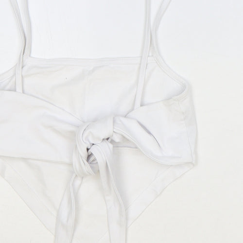 ASOS Womens Ivory Cotton Cropped Tank Size 8 Square Neck