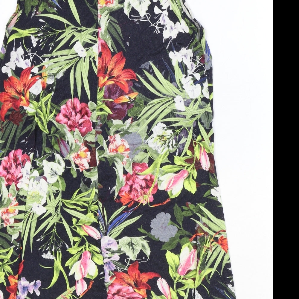 George Womens Multicoloured Floral Viscose Trapeze & Swing Size 8 V-Neck Button