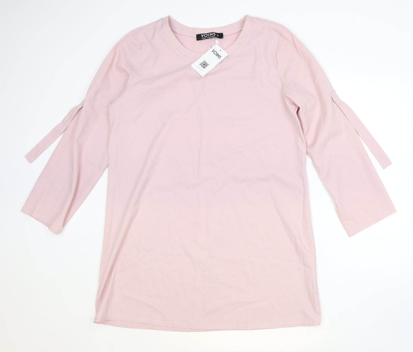 Yonis Womens Pink Polyester A-Line Size XL Round Neck Pullover