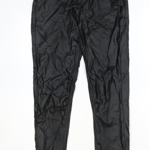 Love Jeans Womens Black Viscose Trousers Size 10 Regular Zip