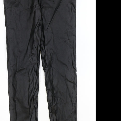 Love Jeans Womens Black Viscose Trousers Size 10 Regular Zip