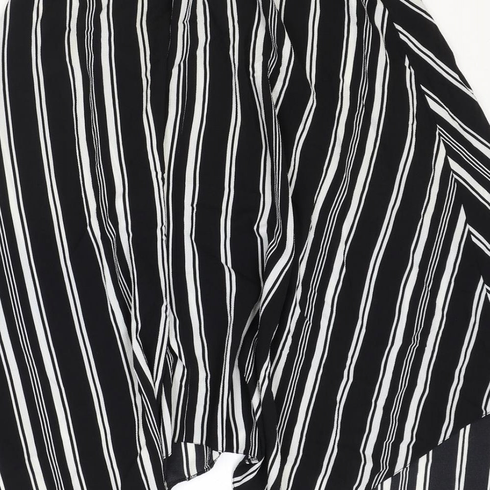 Primark Womens Black Striped Polyester Swing Skirt Size 10