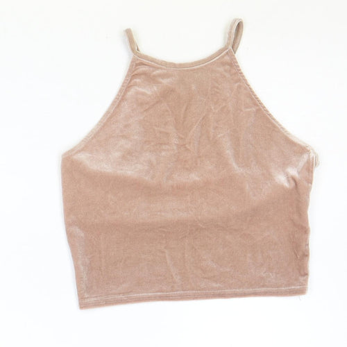 New Look Girls Pink Polyester Basic Tank Size 12-13 Years Round Neck Pullover