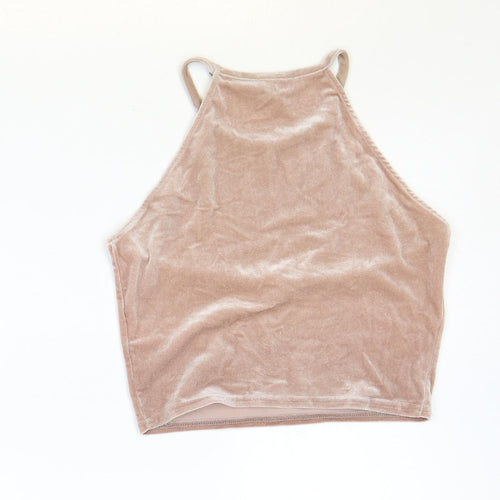 New Look Girls Pink Polyester Basic Tank Size 12-13 Years Round Neck Pullover