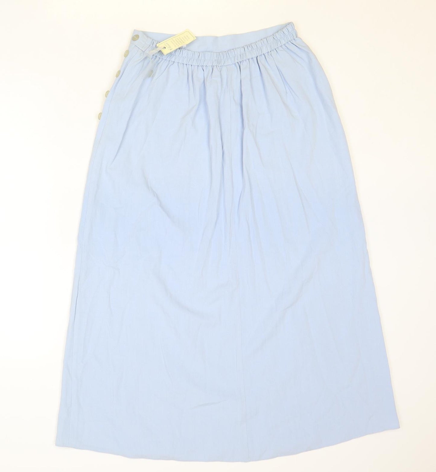 Simply Classic Womens Blue Polyester Peasant Skirt Size 12 Button