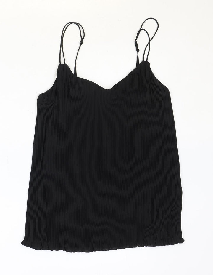 Warehouse Womens Black Polyester Camisole Tank Size 8 V-Neck - Ribbed