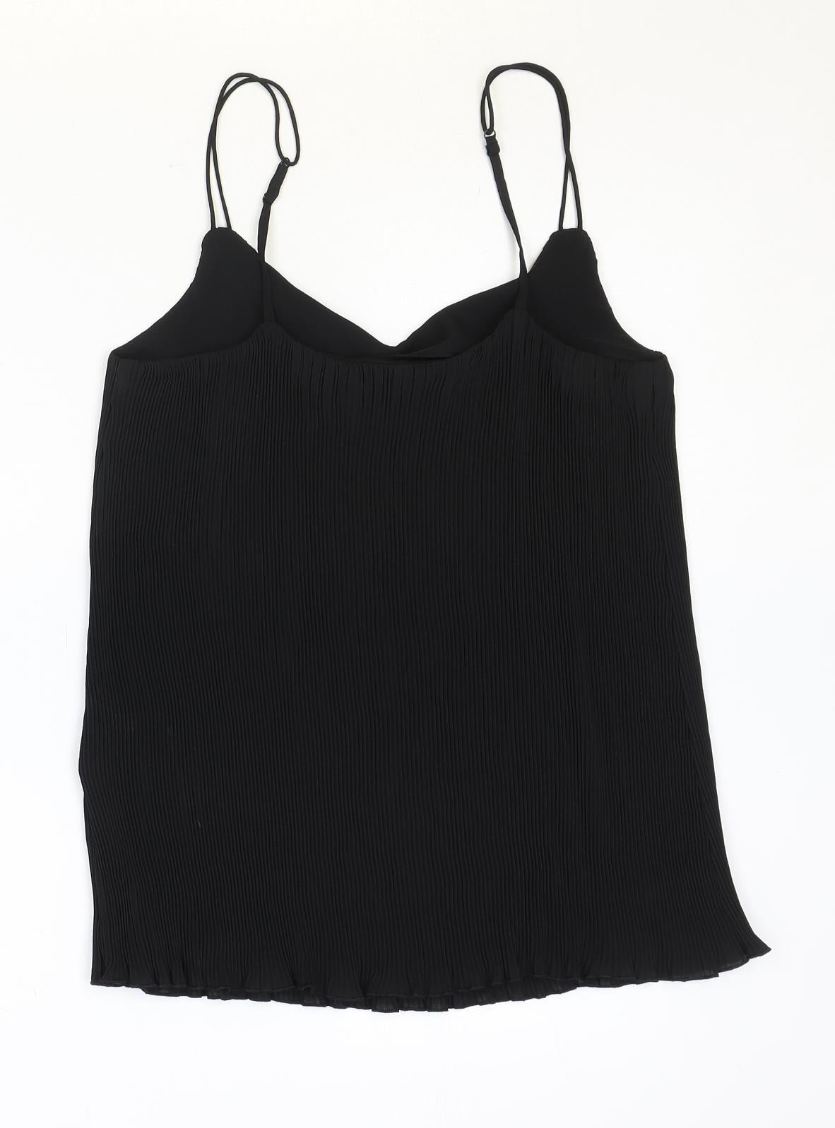 Warehouse Womens Black Polyester Camisole Tank Size 8 V-Neck - Ribbed