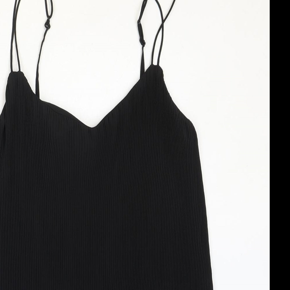 Warehouse Womens Black Polyester Camisole Tank Size 8 V-Neck - Ribbed