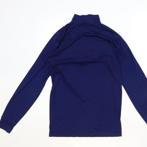 Preworn Womens Blue Polyester Pullover Sweatshirt Size M Zip
