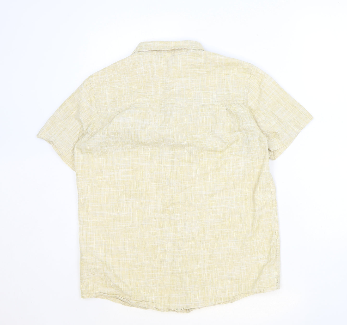 Mountain Warehouse Mens Beige Geometric Cotton Button-Up Size S Collared Button