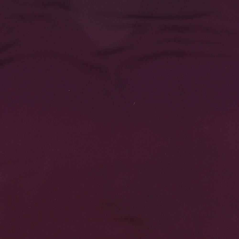 Dorothy Perkins Womens Purple Polyester Basic Blouse Size 26 V-Neck - Tie Neck Detail