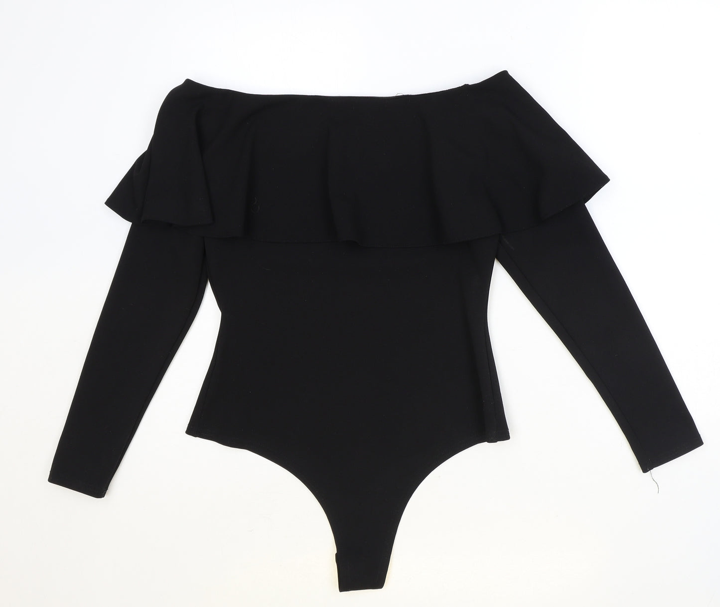 Blue Vanilla Womens Black Polyester Bodysuit One-Piece Size 12 Snap