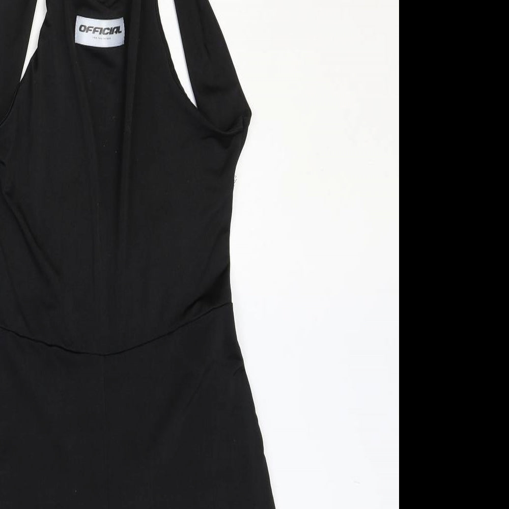 Boohoo Womens Black Polyester Unitard One-Piece Size 12 Pullover