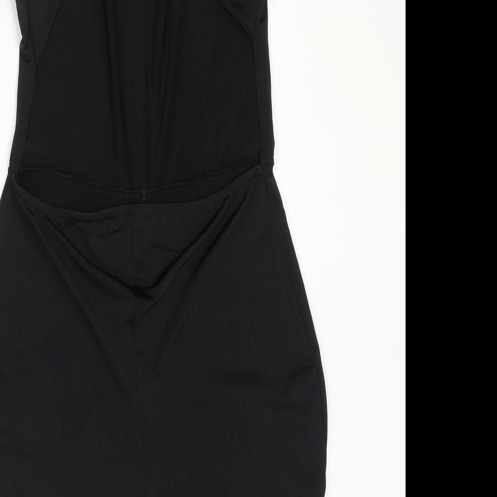Boohoo Womens Black Polyester Unitard One-Piece Size 12 Pullover