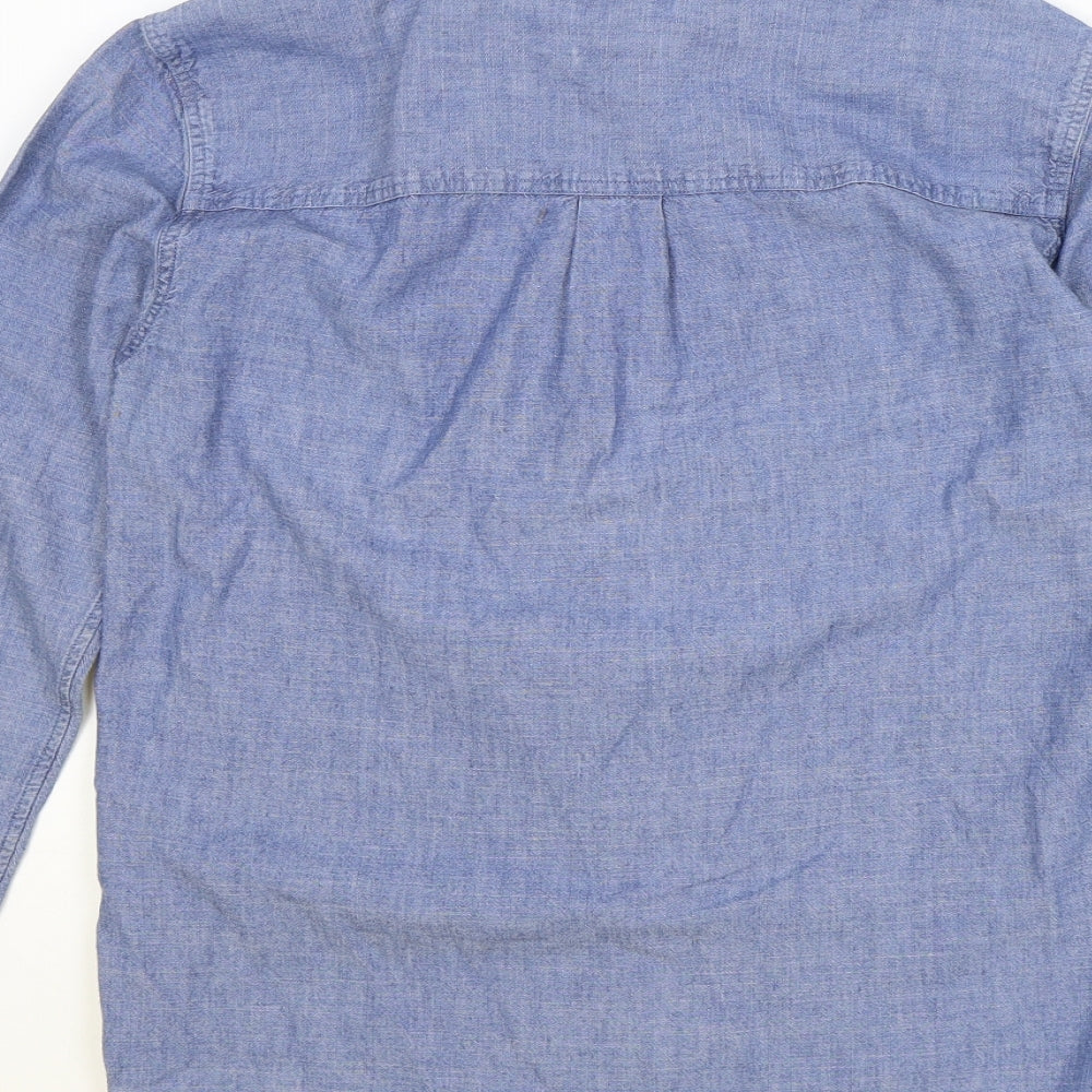Jack Wills Womens Blue 100% Cotton Basic Button-Up Size 6 Collared