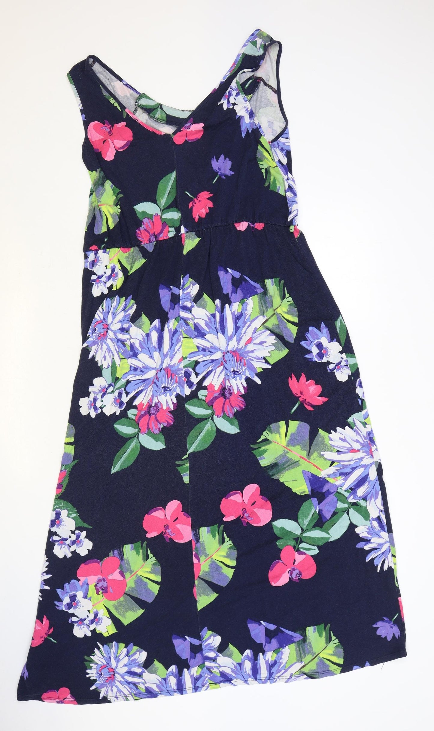 George Womens Blue Floral Viscose Fit & Flare Size 18 Round Neck Pullover