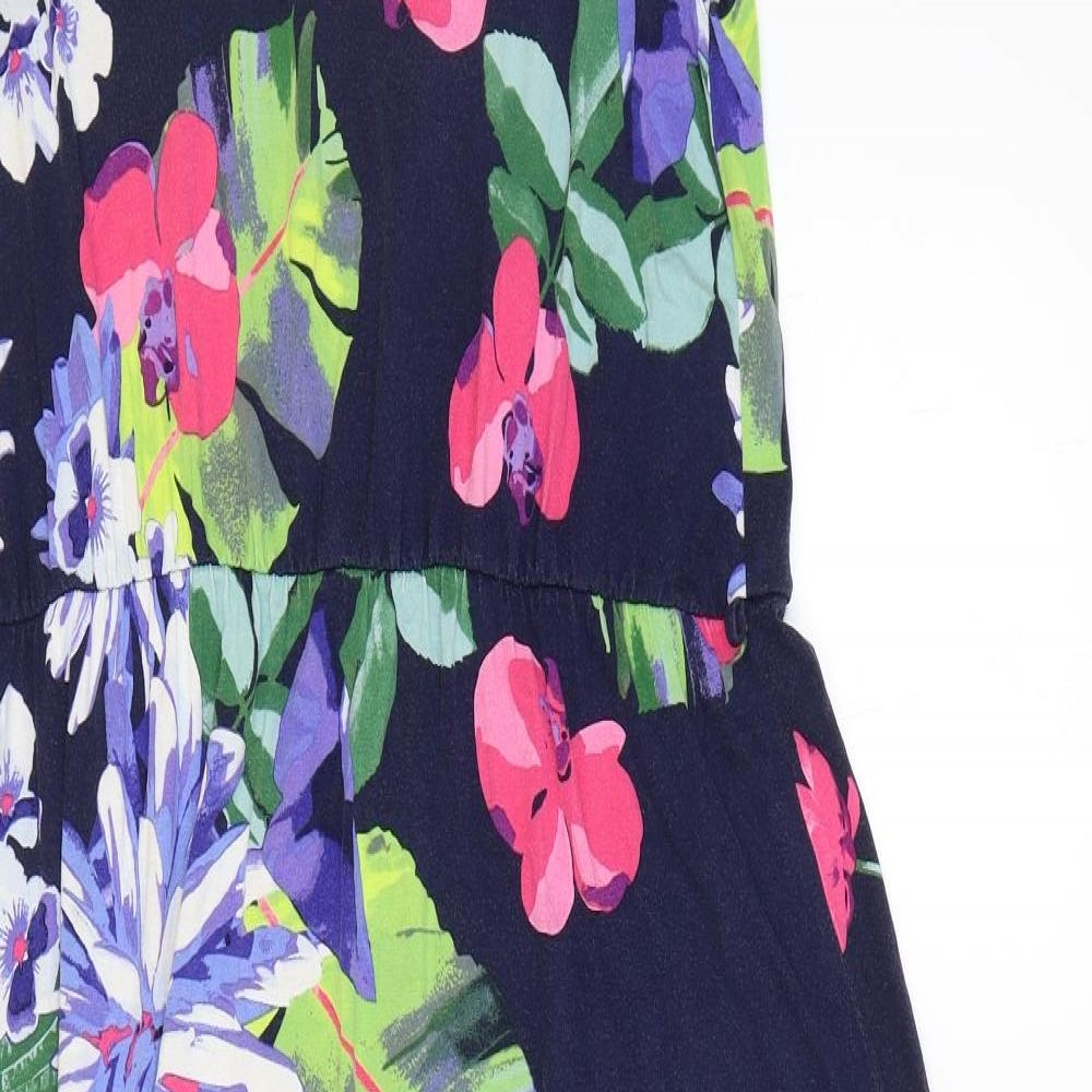 George Womens Blue Floral Viscose Fit & Flare Size 18 Round Neck Pullover