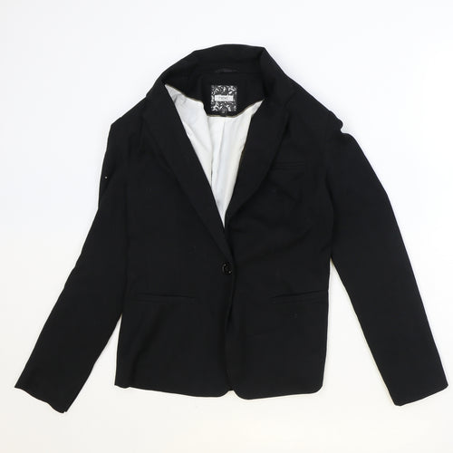 NEXT Womens Black Polyester Jacket Blazer Size 10