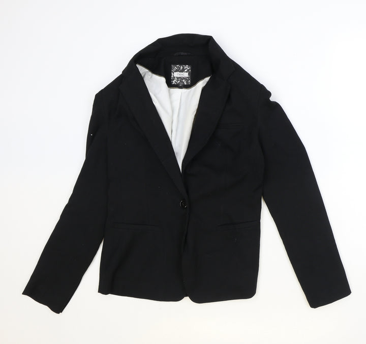NEXT Womens Black Polyester Jacket Blazer Size 10