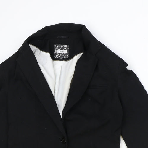 NEXT Womens Black Polyester Jacket Blazer Size 10